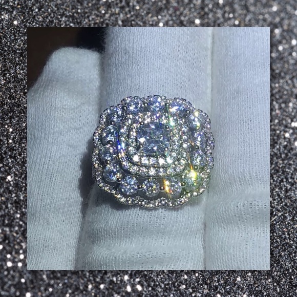 🆕 HUGE Over 10tcw White Sapphire Bling 925 - Picture 3 of 5